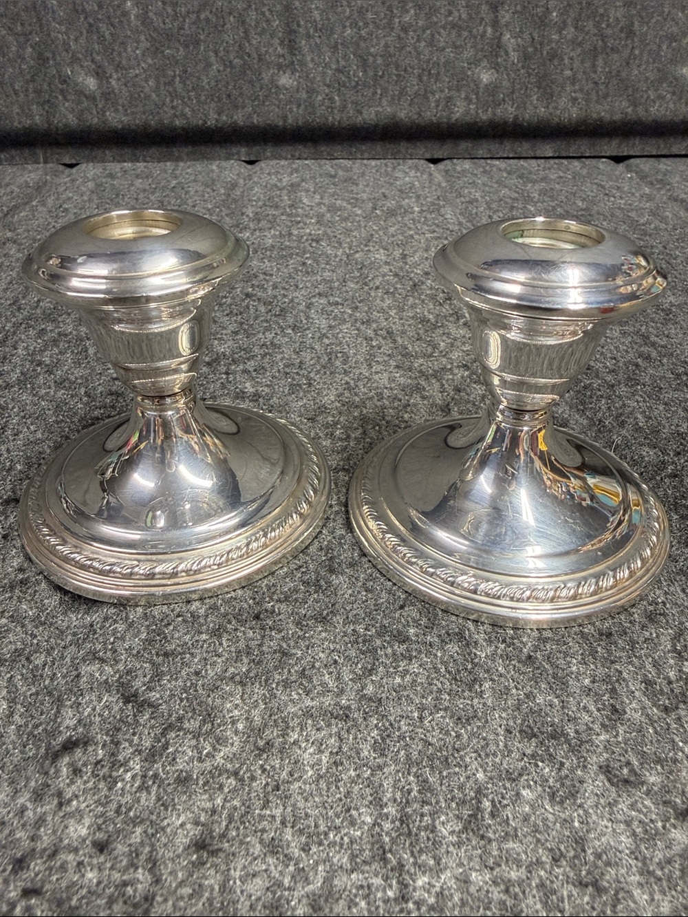 La Pierre Sterling Vintage Pair of Silver Decorative Candle Holders